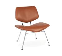 Fauteuil Lounge VERMUND VL135 en Cuir Cognac Sierra/cadre Chrome