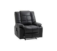 HomCom Fauteuil de massage Luxe réglable – dossier inclinable, repose-pied, revêtement PU noir