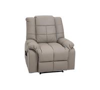 HOMCOM Fauteuil de Massage Fauteuil de Relaxation massant avec Dossier inclinable manuellement et Repose-Pied Fauteuil TV revêtement synthétique télécommande Incluse Gris