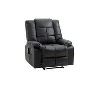 HOMCOM Fauteuil de Massage Fauteuil de Relaxation massant avec Dossier inclinable manuellement et Repose-Pied Fauteuil TV revêtement synthétique télécommande Incluse Noir