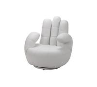 Fauteuil pivotant main CATCHY en simili - Blanc - VENTE-UNIQUE - 1 place - Contemporain - Design