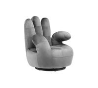 Vente-unique - Fauteuil Main pivotant Catchy en Velours - Anthracite