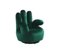 Vente-unique - Fauteuil Main pivotant Catchy en Velours - Vert Sapin