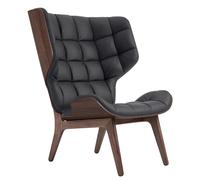 Fauteuil Mammoth cuir structure chêne teinté foncé dark stained oak base