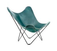 cuero Fauteuil Mariposa Butterfly cuir coloré océan bleu lxHxP 87x92x86cm