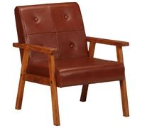 Fauteuil Marron Cuir Véritable Siège Mobilier Meuble de Salon Maison vidaXL
