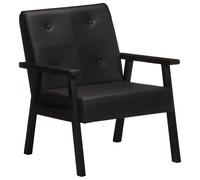 Vidaxl Fauteuil Noir Cuir Véritable Noir