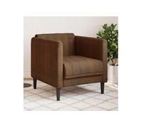 Fauteuil marron similicuir daim