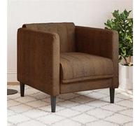 vidaXL Fauteuil, Chaise de Relaxation avec Accoudoirs et Dossier, Canapé avec Pieds, Fauteuil TV de Salon, Moderne, Marron Similicuir Daim