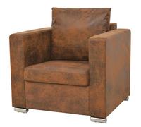 vidaXL Fauteuil marron en similicuir daim