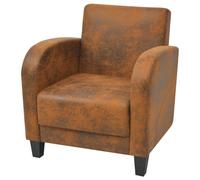 Fauteuil Marron Similicuir Daim - Vidaxl Marron