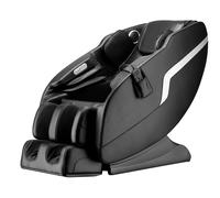 Fauteuil de massage de luxe Constance Shiatsu Zero Gravity en cuir noir avec technique de rouleau, chauffage des bras, fauteuil de massage pour le salon, fauteuil TV moderne et confortable