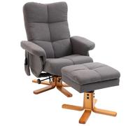 Fauteuil massant avec repose-pied - HOMCOM - dossier inclinable jusqu'à 145° - télécommande - gris