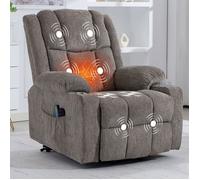 Fauteuil massant bergère,Fauteuil relax électrique,avec poches et porte-gobelet, 91*84*106cm,marron