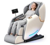 Fauteuil Massant Électrique Corps Entier avec Rail SL Mode Gravité Zéro, Thermothérapie à l'Armoise Orientale et Massage Shiatsu Intelligent pour Relaxation Profonde et Soulagement du Stress(Bianco)