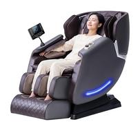 Fauteuil Massant Électrique Corps Entier avec Rail SL Mode Gravité Zéro, Thermothérapie à l'Armoise Orientale et Massage Shiatsu Intelligent pour Relaxation Profonde et Soulagement du Stress(Gray)