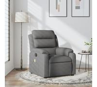 Fauteuil Massant inclinable Gris Fonçé Tissu Polyester - Siège Relax avec 6 Points de Vibration, Fonction Inclinaison 135° et Accoudoirs Rembourrés pour Salon Bureau, Confort Durable et Cadre Stable
