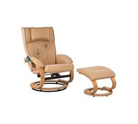 Fauteuil massant MAJESTIC Cuir PU Marron clair