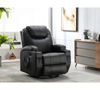 Fauteuil massant SILVANO en simili - Noir