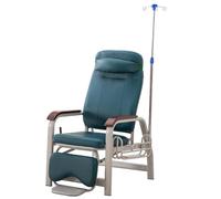Fauteuil Médical Inclinable avec Support pour Perfusion, Structure en Acier et Assise Rembourrée, pour Hôpitaux et Consultations Externes(Green)