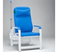 Fauteuil médical portable inclinable avec panier de rangement, accoudoirs, fonction inclinable et perche IV pour prélèvement sanguin et soins aux patients