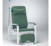Fauteuil médical portable inclinable avec panier de rangement, accoudoirs, fonction inclinable et perche IV pour prélèvement sanguin et soins aux patients