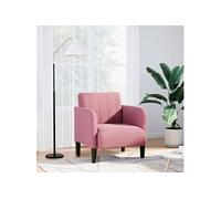 Fauteuil met armleuningen 54 cm fluweel roze4100581