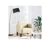 Fauteuil met armleuningen cm similicuir crème