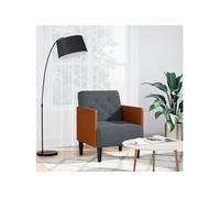 vidaXL Fauteuil avec accoudoirs velours gris foncé G