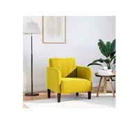 vidaXL Fauteuil avec accoudoirs 54 cm Velours Jaune – Fauteuil TV Confort