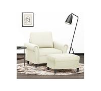 Vidaxl Fauteuil Avec Repose-Pied Crème 60 Cm Velours
