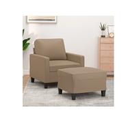 Fauteuil avec repose-pied Gris 60 cm Similicuir canapé fauteuil vidaXL