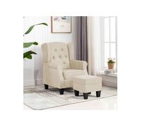 Vidaxl Fauteuil Avec Repose-Pied Crème Tissu Multicolore