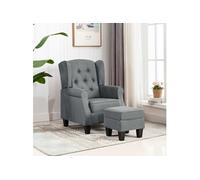 Fauteuil avec Repose-pied Gris Clair Tissu Salon Maison Intérieur vidaXL