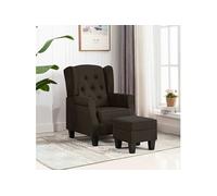 Vidaxl Fauteuil Avec Repose-Pied Marron Foncé Tissu Marron