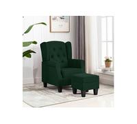 Vidaxl Fauteuil Avec Repose-Pied Vert Foncé Tissu Vert