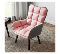 Fauteuil moderne du milieu du siècle en tissu rose avec pieds en bois massif, chaise de salon et de lecture pour salon, chaise de lecture, chaise de loisir
