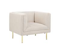 Fauteuil Moderne en Tissu Rembourré avec Accoudoirs Beige Moen