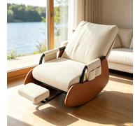 Fauteuil Moderne Rocking | avec Repose-Pied Coulissant | Siège lounge gain de place avec repose-pieds escamotable et accoudoirs rembourrés pour chambre.
