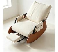 Fauteuil Moderne Rocking avec Repose-Pied Coulissant | Siège lounge gain de place avec repose-pieds escamotable et accoudoirs rembourrés pour chambre.