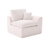Fauteuil modulable en velours côtelé, Mousse mémoire et ressorts, Canapé compressé 1 places