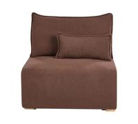 Fauteuil Module en Bouclé 1 Place Dossier Rabattable Convertible avec Rangement Marron Nerbo