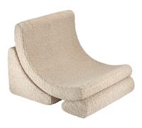 Fauteuil De Jeu Enfant - Pouf Design Lune En Teddy Biscuit TU