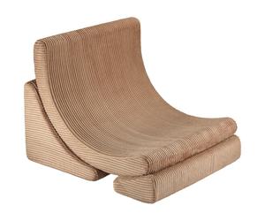 Fauteuil Moon Toffee velours côtelé