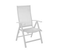 Fauteuil multiposition - ELEGANCE - Aluminium - Toile TPEP blanc - Pliant