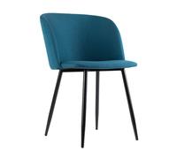 Fauteuil MUST en tissu 100% polyester - Pieds acier Noir - Tissu Bleu