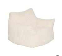 Atmosphera - Fauteuil XL Muzi en Velours Côtelé Blanc - Gros Pouf Compressé Moderne Ultra-Confort Moelleux - Assise XXL Cosy Cocooning Idéal Salon, Chambre et Coin Lecture