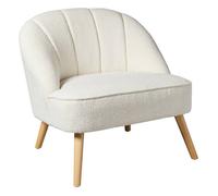 Fauteuil ""Naova"" bouclette blanc - Atmosphera createur d'interieur