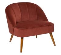 Fauteuil ""Naova"" velours rose terracotta - Atmosphera Créateur d'intérieur