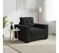 Fauteuil noir 100x78x80 cm velours canapé confort fauteuil TV vidaXL